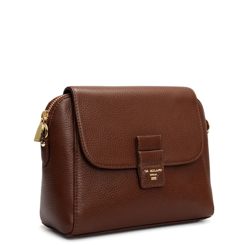 Da Milano Small Wax Leather Sling - Espresso